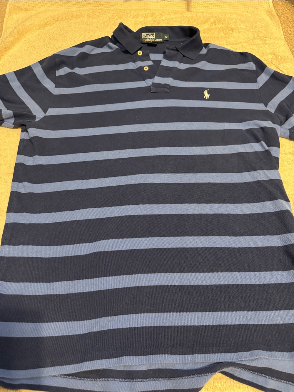 Polo by Ralph Lauren Men’s Navy & Light Blue Striped Polo